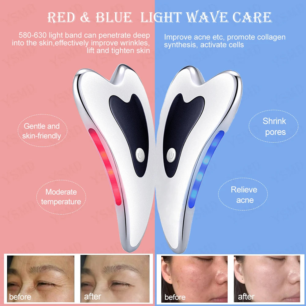 Skin Scraping Electric Face Massager light modes