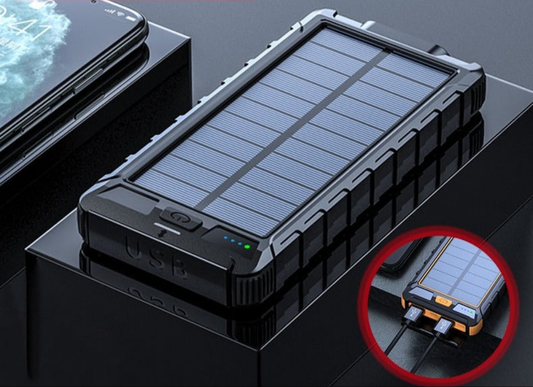 Solar Powered Portable Bank 20000mAh Charger top view