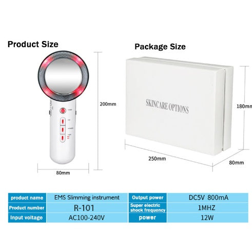 Ultrasound Body Fat Remover and  Massager package size